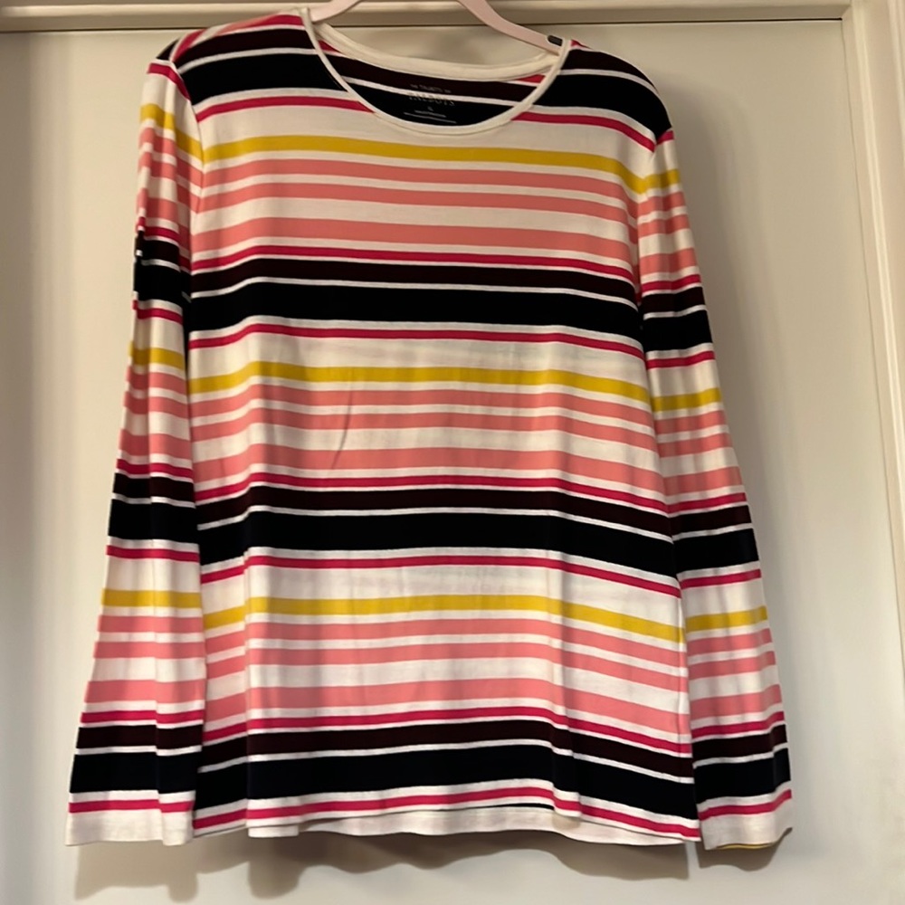 Talbots XL Long Sleeved Multicolor Striped Tee